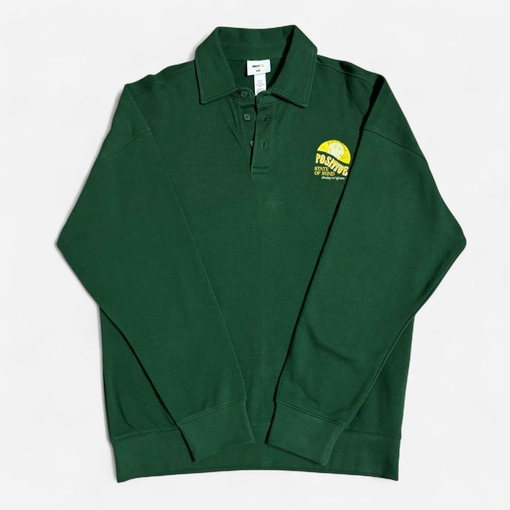 Forest green polo shirt - H&M x SMILEY (Size M)